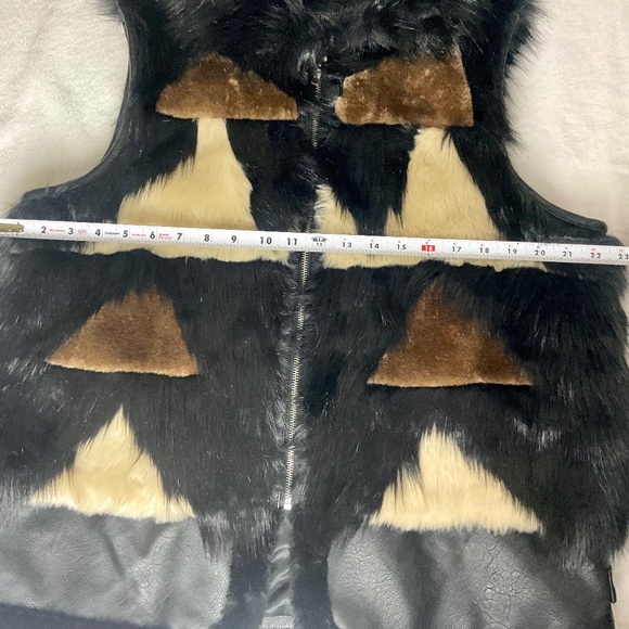 DONNA SALYERS FABULOUS FURS FAUX FUR FULL ZIP MULTICOLORED VEST SIZE XL - Picture 12 of 14